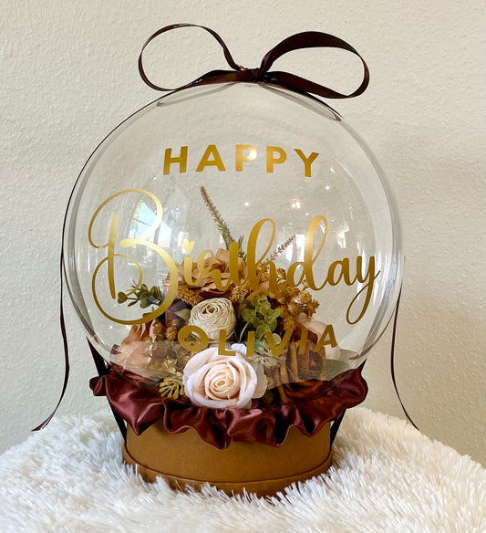 Personalized Birthday Gift: Unique Handmade Flowers Bobo Balloon